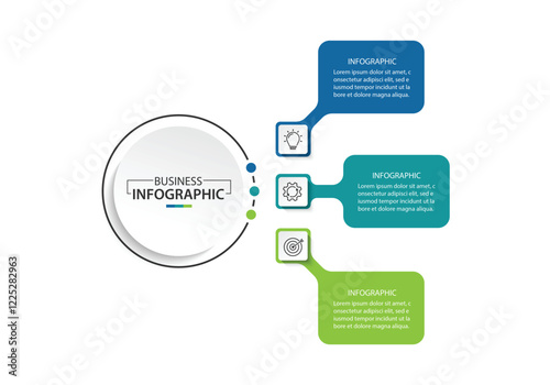 Infographic template with icons and 3 options or steps. diagram, vector illustration