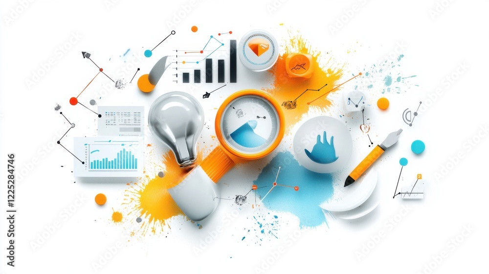 Fototapeta premium Conceptual Visualization of Business Innovation and Creative Solutions