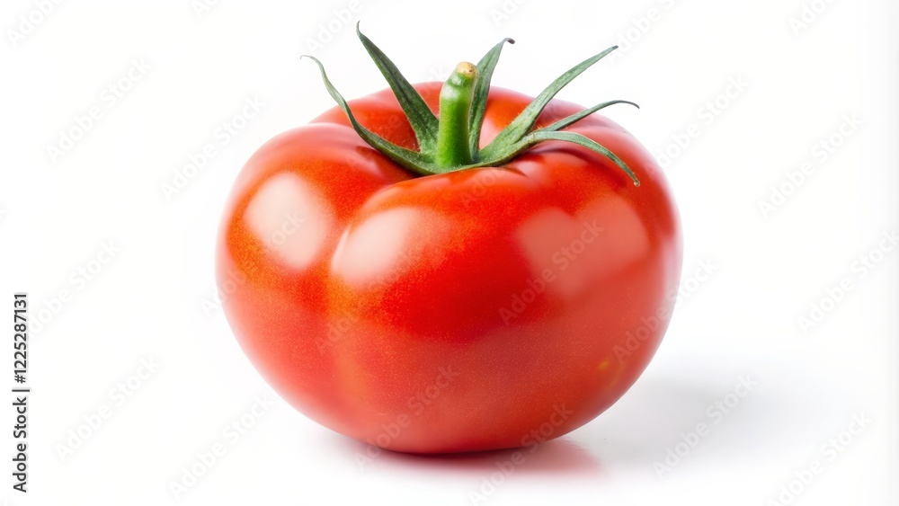 Single Red Tomato on White Background Single Red Tomato on White Background