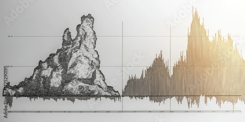 A comparison of old and modern stock market trends. photo