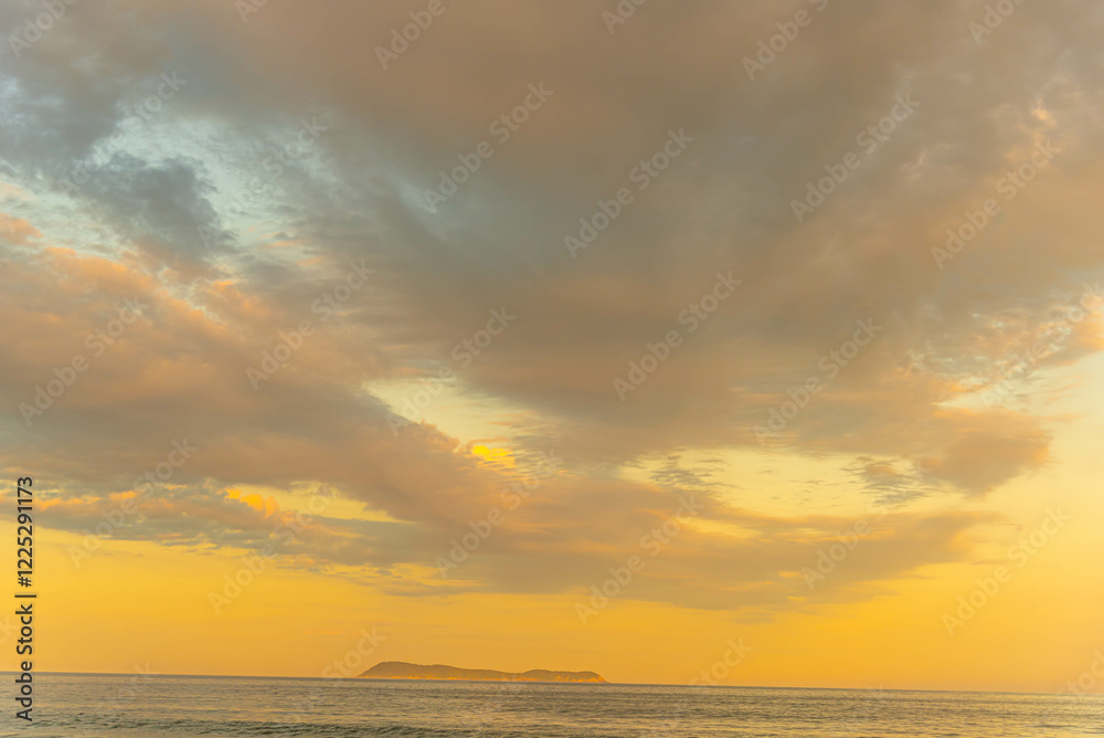 Rain clouds in the late afternoon at Gamboa Beach, Santa Catarina, Brazil. Rain clouds in the late afternoon at Gamboa Beach, Santa Catarina, Brazil.