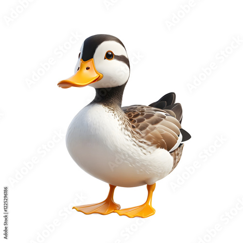 Cute Duck with Transparent Background for Design photo