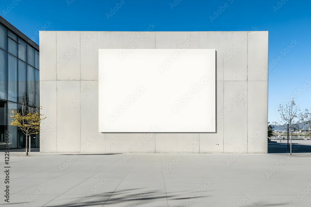 Blank Billboard on Modern Building Blank Billboard on Modern Building