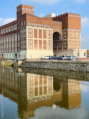 Pardubice, Czech republic - March 13, 2024. Building of Automatic Mills/Automaticke Mlyny photo