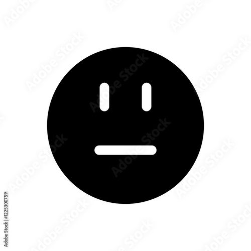 solid Emoticon with a thoughtful expression, showing understanding or acknowledgment.