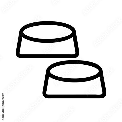 Two pet bowls icon representing feeding and care for animals