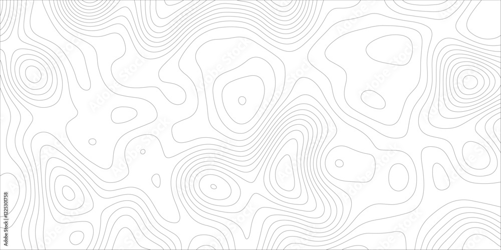 Ocean topographic line map with curvy wave isolines vector illustration. Abstract topographic contours map background, Vector contour topographic map. Cartography texture abstract banner use. Ocean topographic line map with curvy wave isolines vector illustration. Abstract topographic contours map background, Vector contour topographic map. Cartography texture abstract banner use.
