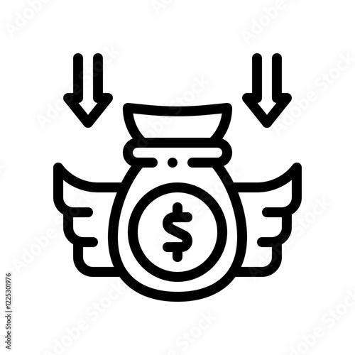 investment freedom line icon