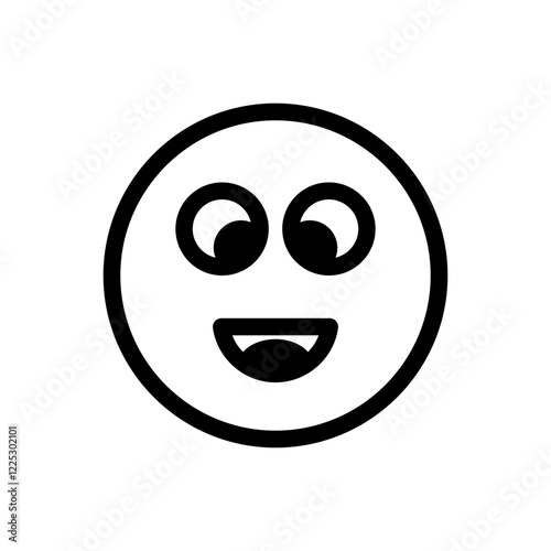 simple Laughing emoticon with a wide smile and closed eyes in a cheerful expression.