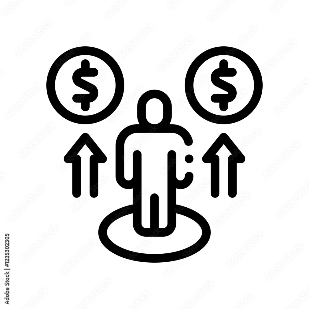 financial independence line icon financial independence line icon