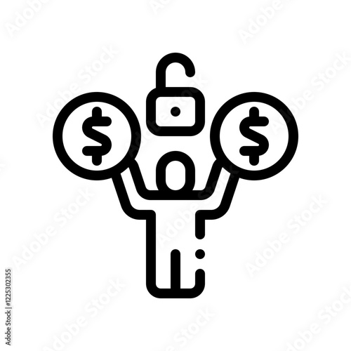 freedom from debt line icon
