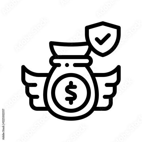 financial security net line icon