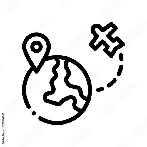 freedom to travel line icon
