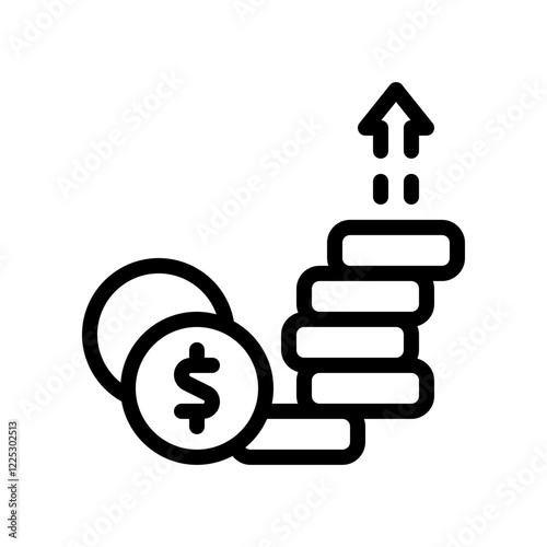 wealth growth line icon