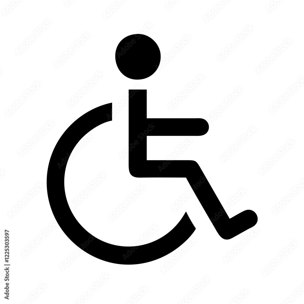 Disabled person icon in a simple and recognizable design for accessibility Disabled person icon in a simple and recognizable design for accessibility