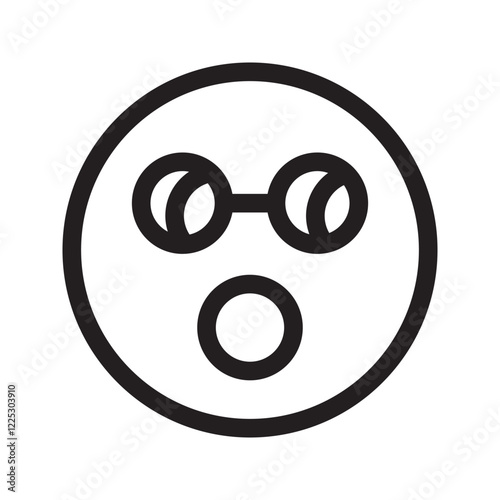 simple Angry emoticon with glasses, featuring furrowed brows and an intense expression.