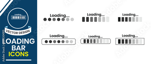 Loading icon vector set. Set of round loading icons, search vector illustration. Collection of loading and buffering symbols for websites, app, logo. Progress load icons design. Vector illustration.