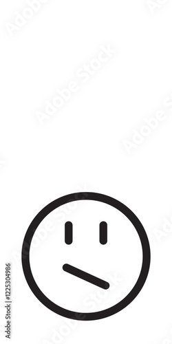 Solid emoticon with a flat, expressionless face, conveying indifference or neutrality.