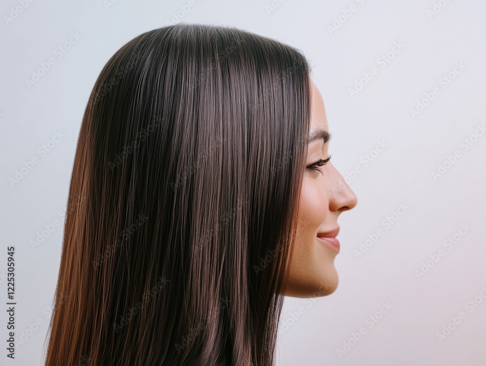 Beautiful young woman showing perfect hair and skin profile portrait Beautiful young woman showing perfect hair and skin profile portrait