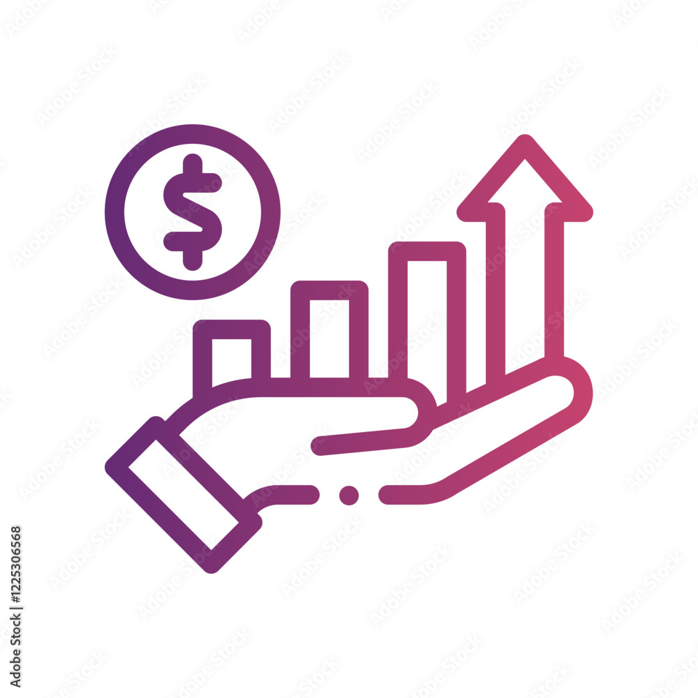 wealth creation strategies gradient icon wealth creation strategies gradient icon