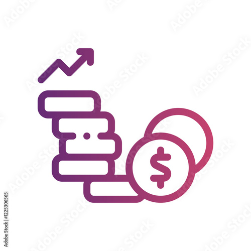 wealth growth gradient icon