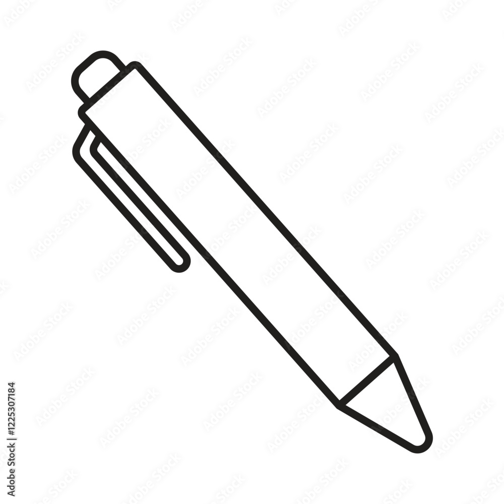 Fototapeta premium Ballpoint pen icon vector in flat style.