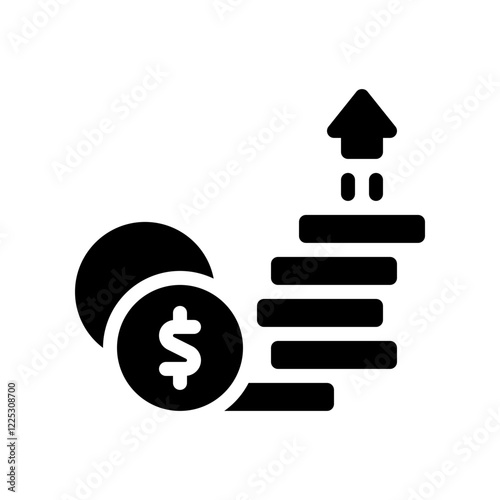 wealth growth glyph icon