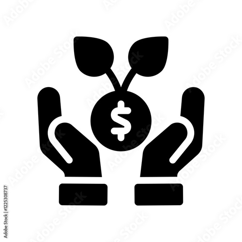 financial abundance glyph icon