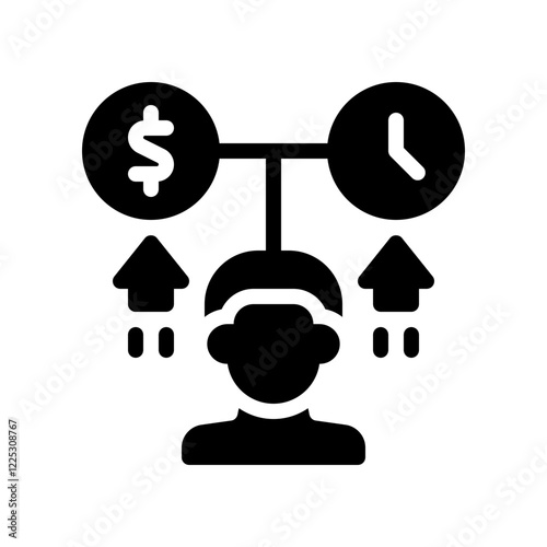 financial abundance mindset glyph icon