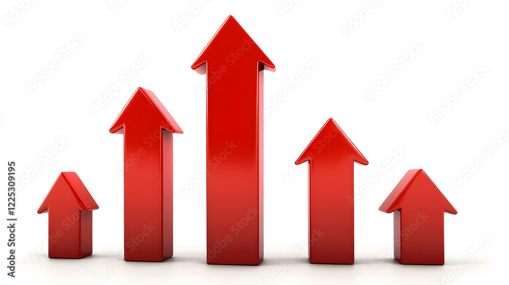 Red Arrows Ascending Showing Growth And Progress Red Arrows Ascending Showing Growth And Progress