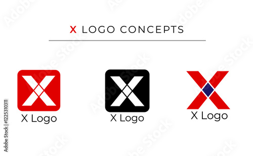 X logo icon design template, X logo concepts for company, Letter X logo, Vector X template icon, simple letter X app icon blue logo alphabet for company, app icon