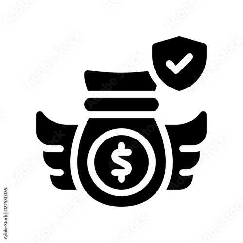 financial security net glyph icon