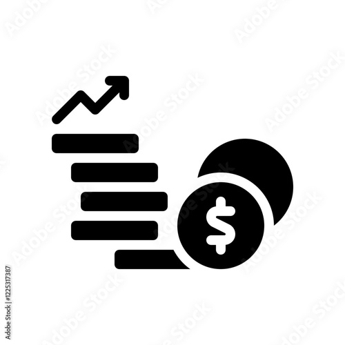 wealth growth glyph icon