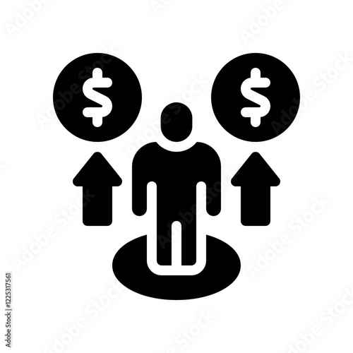 financial independence glyph icon