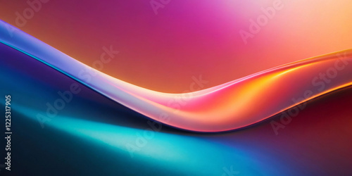 A smooth, wavy gradient flows across the image, blending vibrant hues of blue, pink, and orange. The colors transition seamlessly, creating a calming and dynamic visual experience.Space for text.AI