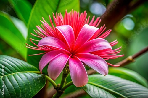 pink frangipani flower