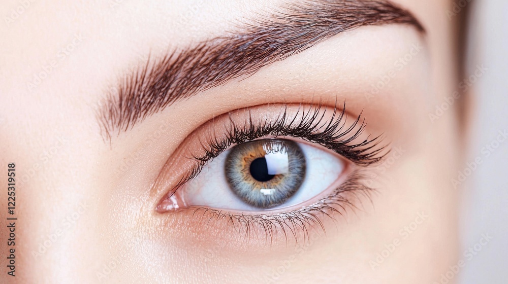Captivating Close Up Portrait of a Stunning Female Eye with Flawless Skin and Dramatic Lashes Captivating Close Up Portrait of a Stunning Female Eye with Flawless Skin and Dramatic Lashes