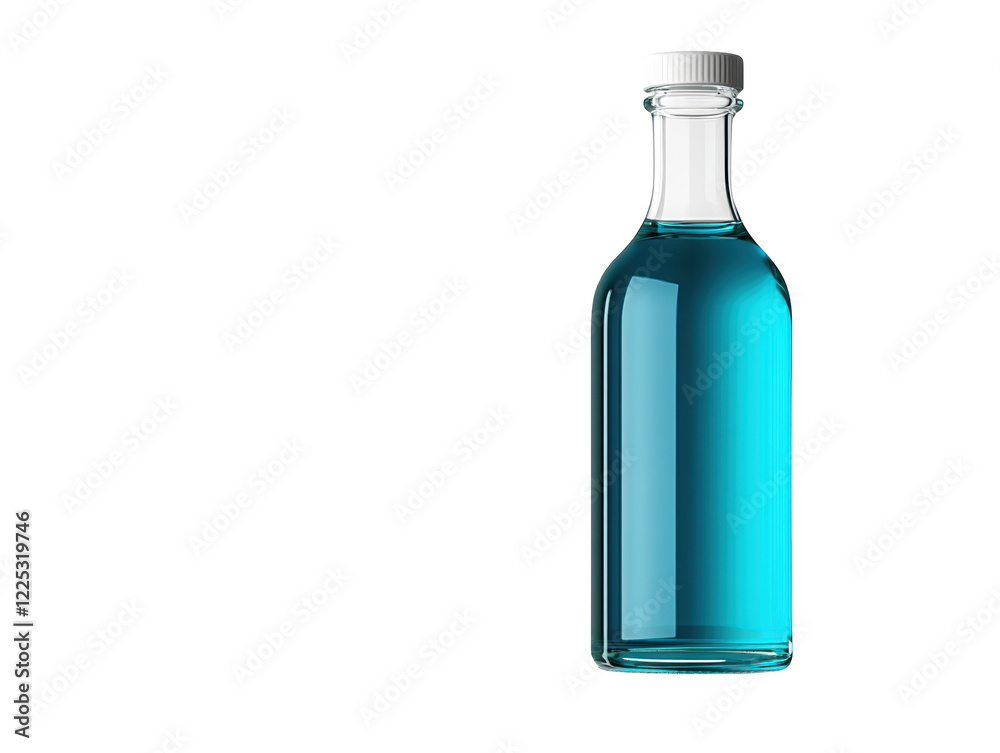 Pure refreshment, a single water bottle isolated on black background for striking visual.