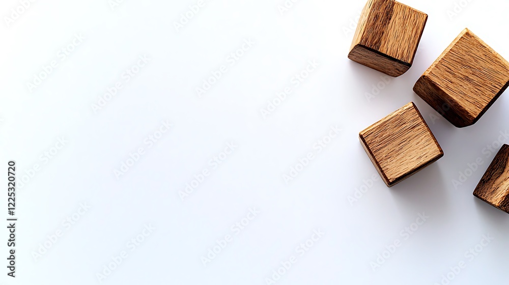 Wooden Cubes on White Background Wooden Cubes on White Background
