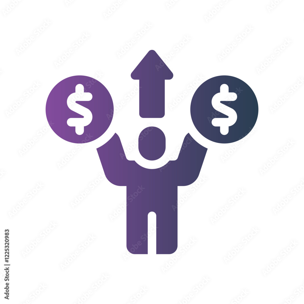 liberty from financial worries flat gradient icon liberty from financial worries flat gradient icon