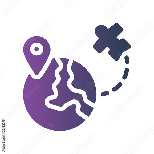 freedom to travel flat gradient icon