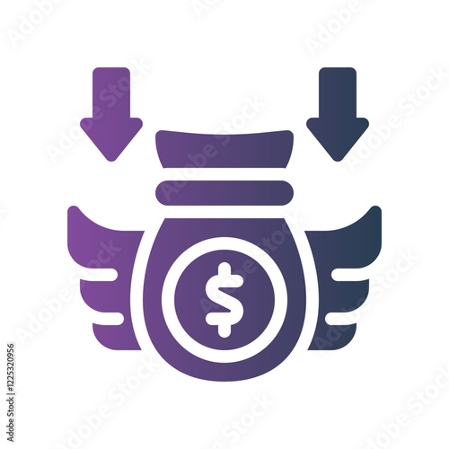 investment freedom flat gradient icon