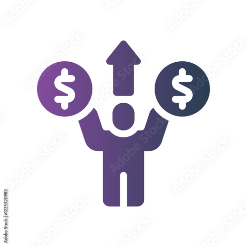 liberty from financial worries flat gradient icon