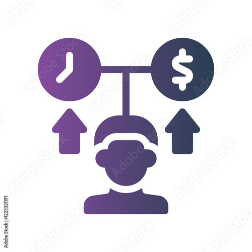 financial abundance mindset flat gradient icon