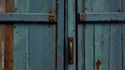 Wallpaper Mural Detail from a old rustic blue door. Generative AI  Torontodigital.ca