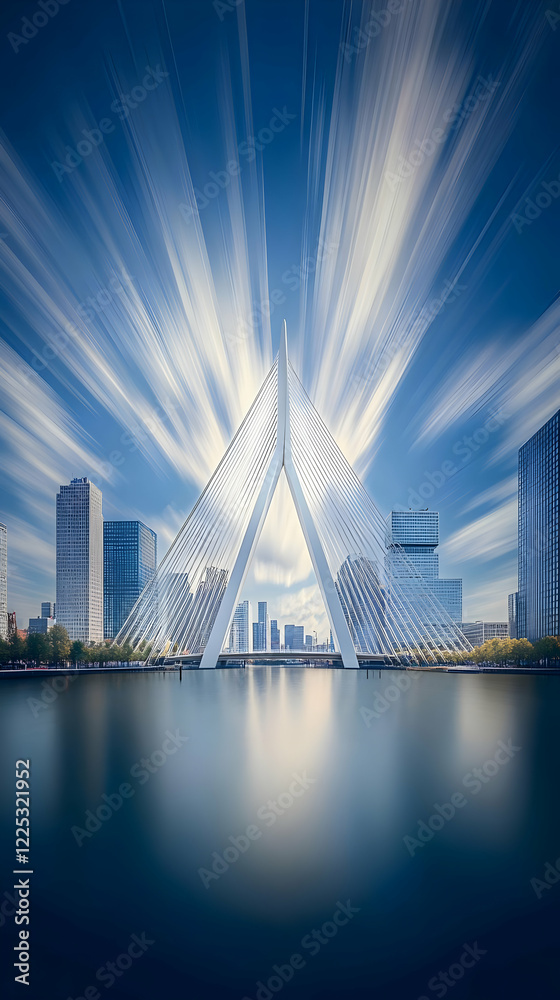 Fototapeta premium Abstract City Bridge Background Image
