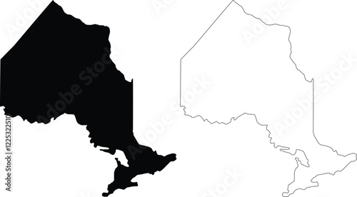 Ontario province vector map outline contour silhouette 