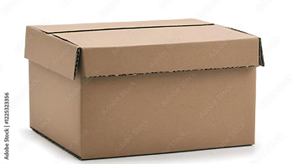 Closed Cardboard Box on White Background Closed Cardboard Box on White Background