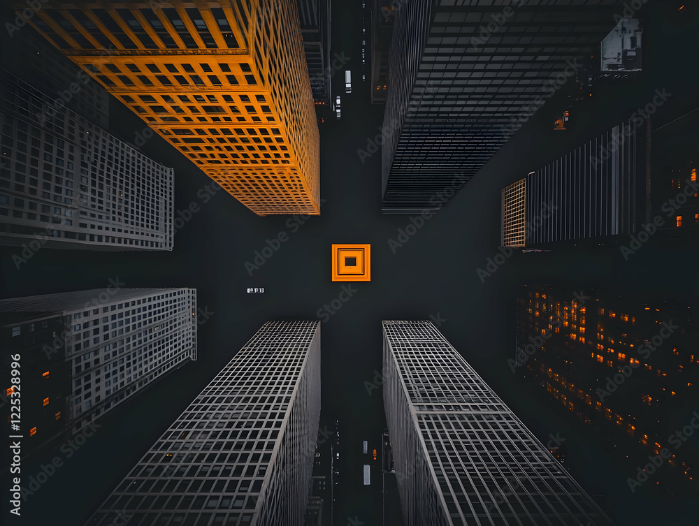 Obraz premium Night Cityscape Illustration