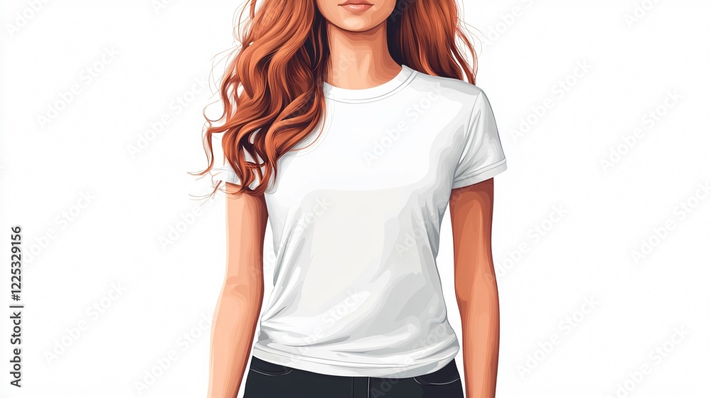 Professional Blank White T-Shirt Mockup for Women's Clothing Apparel Professional Blank White T-Shirt Mockup for Women's Clothing Apparel